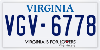 VA license plate VGV6778