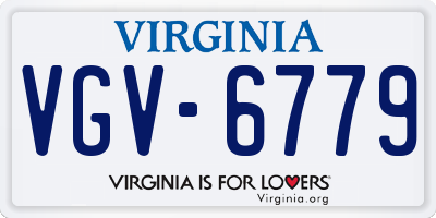 VA license plate VGV6779