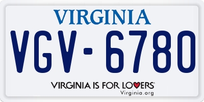 VA license plate VGV6780