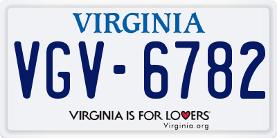 VA license plate VGV6782