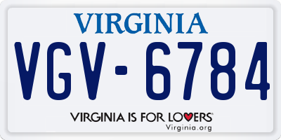 VA license plate VGV6784