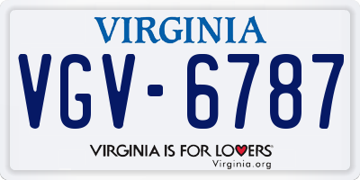 VA license plate VGV6787