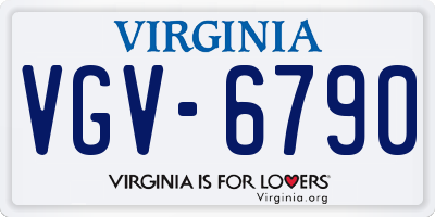 VA license plate VGV6790