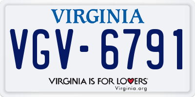VA license plate VGV6791