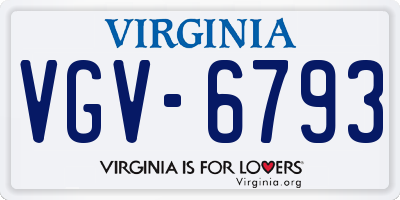 VA license plate VGV6793
