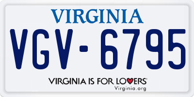 VA license plate VGV6795