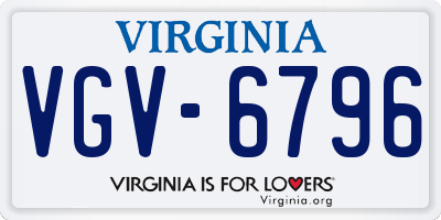 VA license plate VGV6796