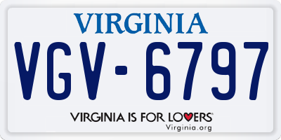 VA license plate VGV6797