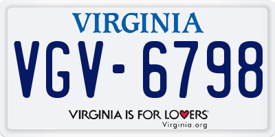 VA license plate VGV6798
