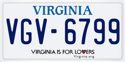VA license plate VGV6799