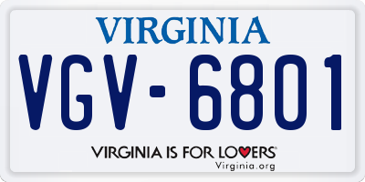 VA license plate VGV6801
