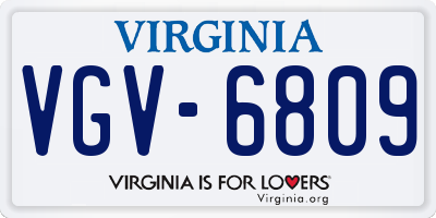 VA license plate VGV6809