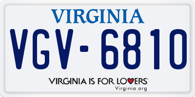 VA license plate VGV6810