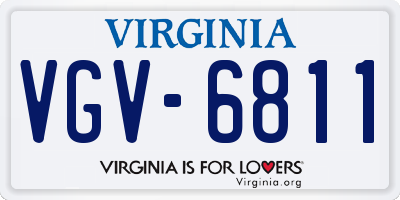 VA license plate VGV6811