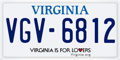 VA license plate VGV6812