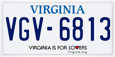 VA license plate VGV6813