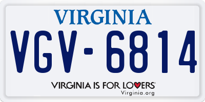VA license plate VGV6814
