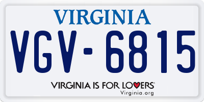 VA license plate VGV6815