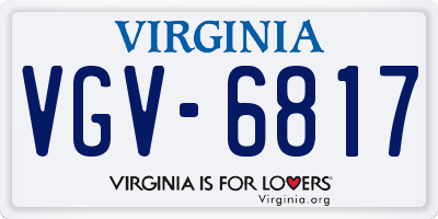 VA license plate VGV6817