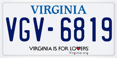 VA license plate VGV6819