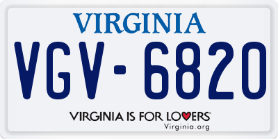 VA license plate VGV6820