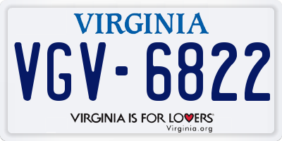 VA license plate VGV6822