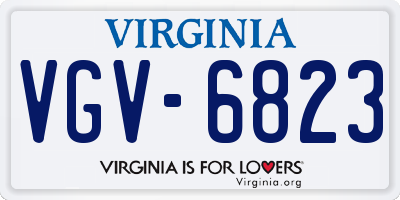 VA license plate VGV6823