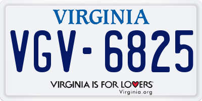 VA license plate VGV6825