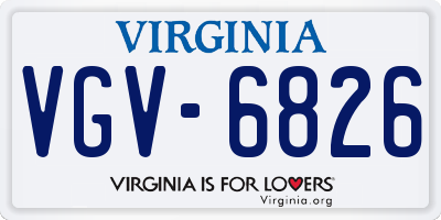 VA license plate VGV6826