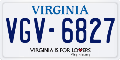 VA license plate VGV6827