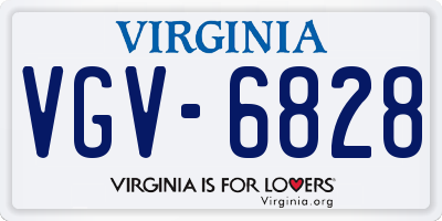 VA license plate VGV6828