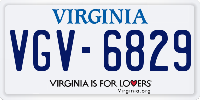 VA license plate VGV6829