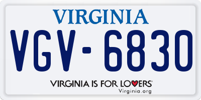 VA license plate VGV6830