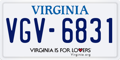 VA license plate VGV6831