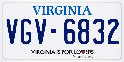 VA license plate VGV6832