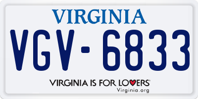 VA license plate VGV6833