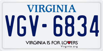 VA license plate VGV6834