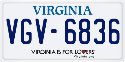 VA license plate VGV6836
