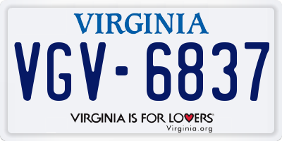 VA license plate VGV6837