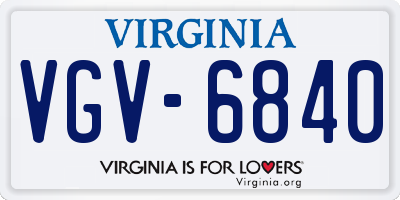 VA license plate VGV6840