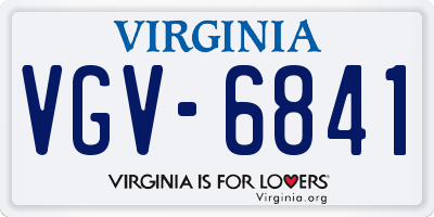 VA license plate VGV6841