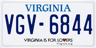 VA license plate VGV6844