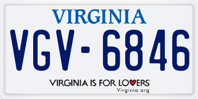 VA license plate VGV6846