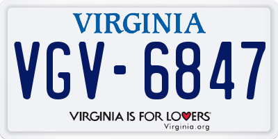 VA license plate VGV6847