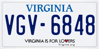 VA license plate VGV6848