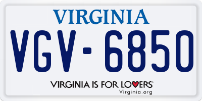 VA license plate VGV6850
