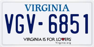 VA license plate VGV6851