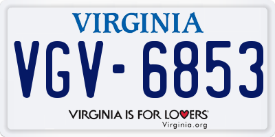 VA license plate VGV6853