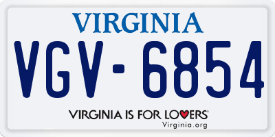 VA license plate VGV6854