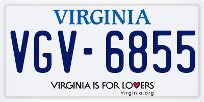 VA license plate VGV6855